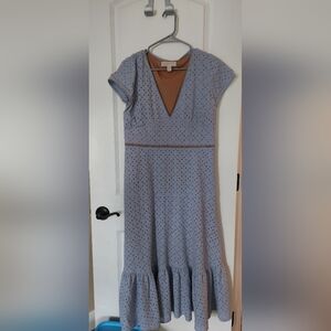 Michael Kors cornflower blue eyelet dress, size 10
